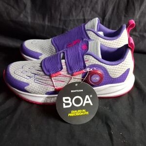 New Balance Kids' Purple and Gray Sneakers with Pink Highlights